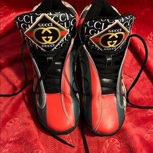Gucci Red and Black Logo High-Tops-DON’T KNOW IF THEY ARE REAL GUCCI